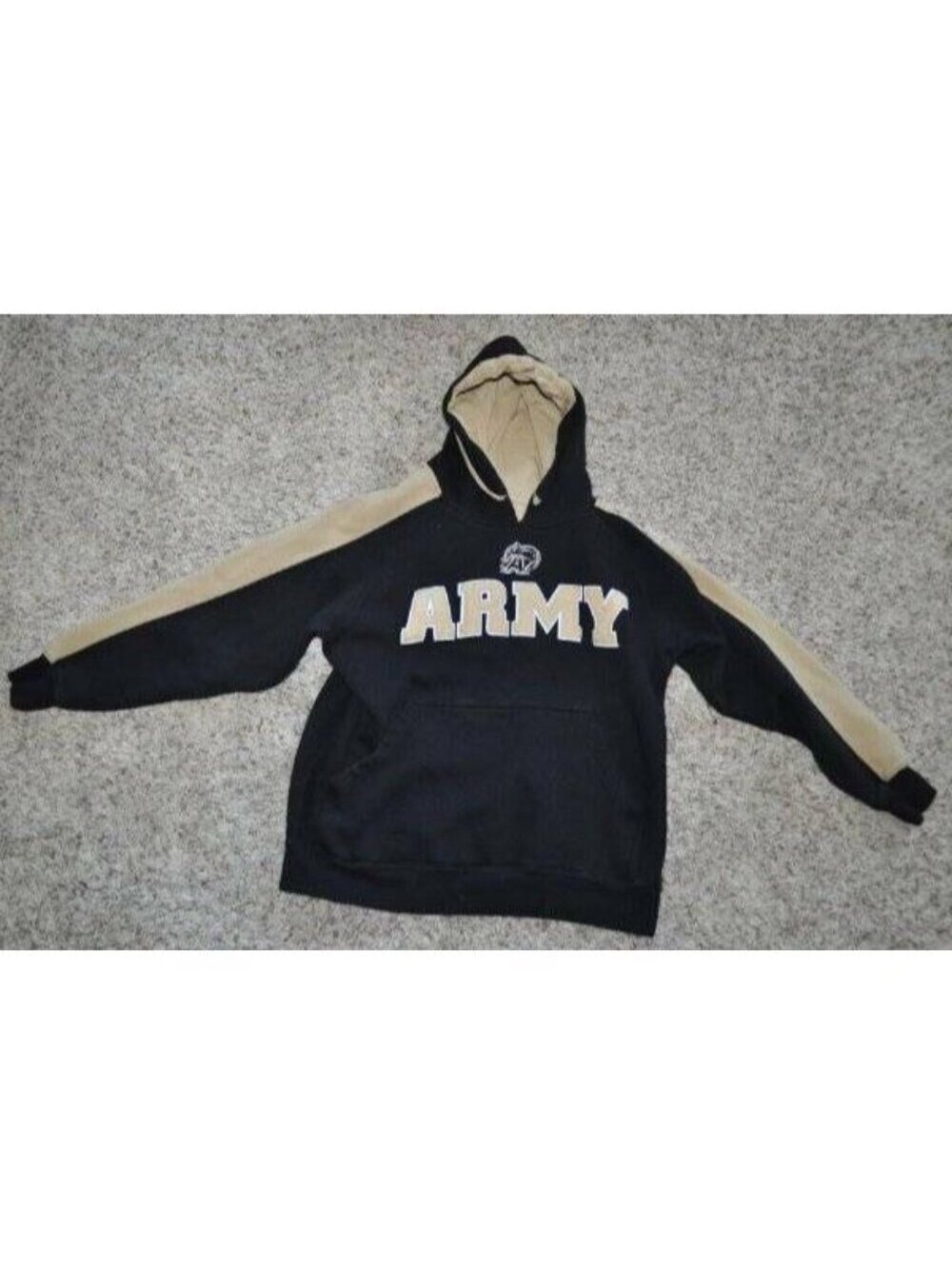 NCAA Army Hoodie Sweatshirt S Mens Black & Gold Football Long Sleeve Pullover